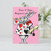 Alice in Wonderland Rabbit Wedding Invitation Kaart (Staand voorkant)