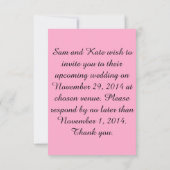 Alice in Wonderland Rabbit Wedding Invitation Kaart (Achterkant)