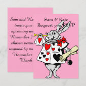 Alice in Wonderland Rabbit Wedding Invitation Kaart (Voorkant / Achterkant)