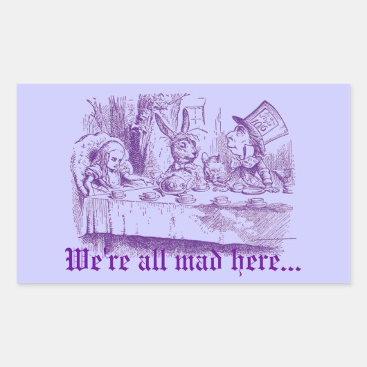 Alice in Wonderland Rechthoekige Sticker (Voorkant)