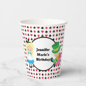 Alice in Wonderland Red Black verjaardagsfeestje v Papieren Bekers (Achterkant)