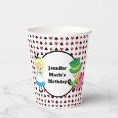 Alice in Wonderland Red Black verjaardagsfeestje v Papieren Bekers (Voorkant)