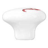 Alice in Wonderland Red Cheshire Cat Knob Keramische Knop (Zijkant)