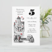 Alice in Wonderland Red Hearts Tea Party Birthday Kaart (Staand voorkant)