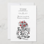 Alice in Wonderland Red Hearts Tea Party Birthday Kaart (Achterkant)