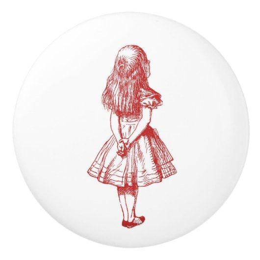 Alice in Wonderland Red Knob Keramische Knop (Voorkant)