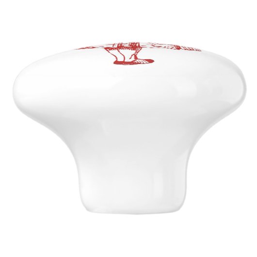 Alice in Wonderland Red Knob Keramische Knop (Zijkant)