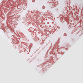 Alice in Wonderland Red Toile Quotes Tissuepapier (Detail)