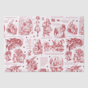 Alice in Wonderland Red Toile Quotes Tissuepapier