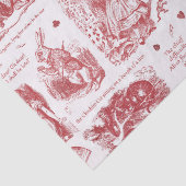 Alice in Wonderland Red Toile Quotes Tissuepapier (Detail)