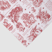 Alice in Wonderland Red Toile Quotes Tissuepapier (Detail)
