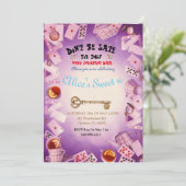 Alice in Wonderland redt de datum-inspringingen Save The Date (Staand voorkant)