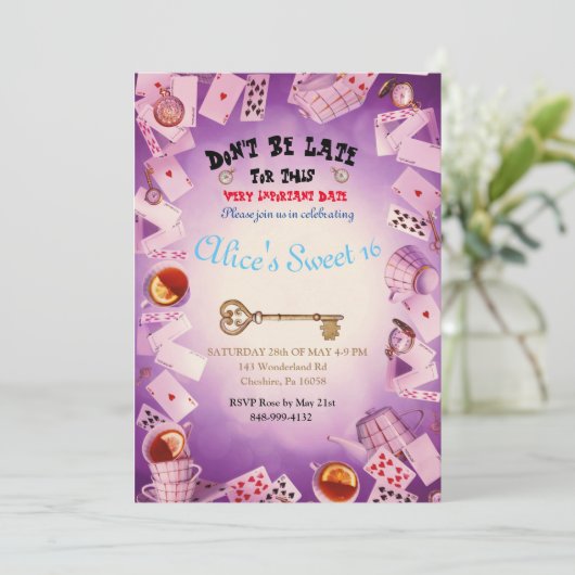 Alice in Wonderland redt de datum-inspringingen Save The Date (Staand voorkant)