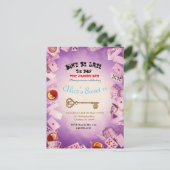 Alice in Wonderland redt de datum waarop ze anno w Aankondigingskaart (Staand voorkant)