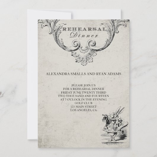  Alice in Wonderland repetitie diner Kaart (Voorkant)