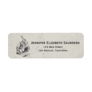 Alice in Wonderland Retouradreslabels Etiket
