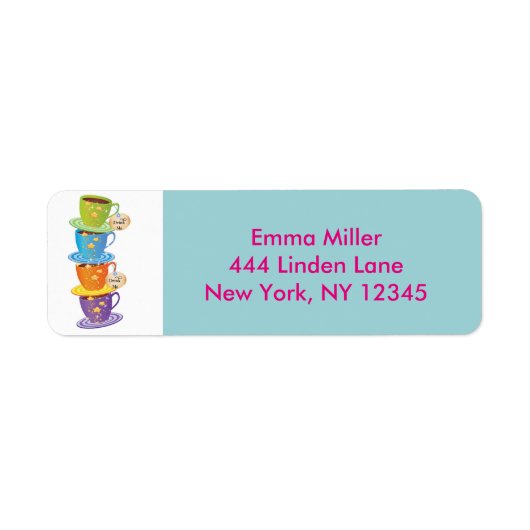 Alice in Wonderland Retouradreslabels Etiket (Voorkant)