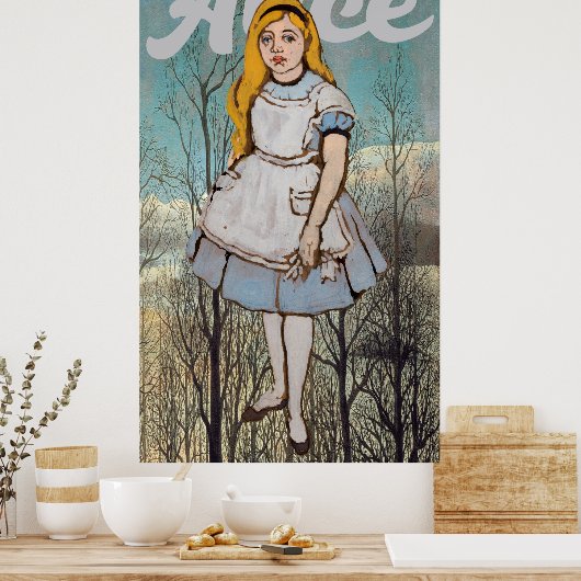 Alice in Wonderland  retro poster (Keuken)