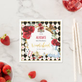 Alice in Wonderland Rode Bloemen Meisjes Theeparti Servet (Insitu)