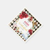 Alice in Wonderland Rode Bloemen Meisjes Theeparti Servet (Hoek)