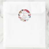 Alice in Wonderland Rode Bloemige Verjaardags Thee Ronde Sticker (Tas)