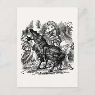 Alice in Wonderland - Rode en Witte Ridders Vecht Briefkaart
