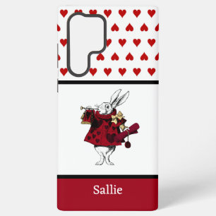 Alice in Wonderland Rode Harten en Witte Konijn Samsung Galaxy Hoesje