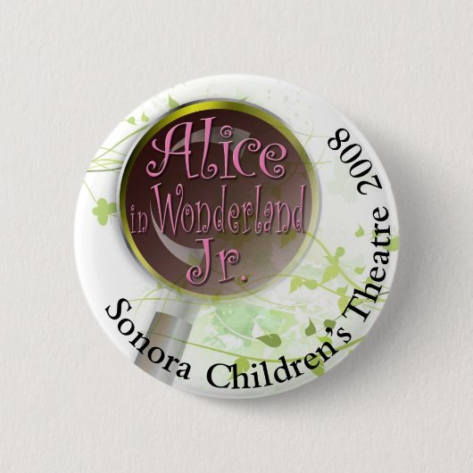 Alice in Wonderland Ronde Button 5,7 Cm (Voorkant)