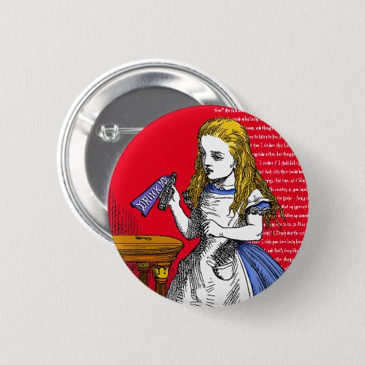 Alice in Wonderland Ronde Button 5,7 Cm (Voorkant /achterkant)