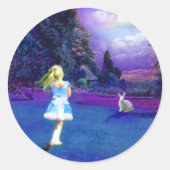 Alice in Wonderland Ronde Sticker (Voorkant)