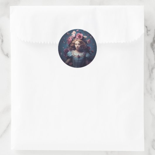 Alice in Wonderland ronde Sticker (Tas)
