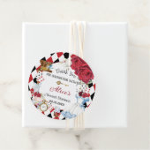 Alice in Wonderland Rood Bloem Thee Feestje  Bedankjes Labels (In situ)