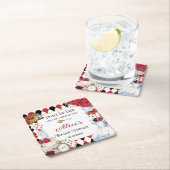 Alice in Wonderland Rood Bloemige Verjaardags Thee Kartonnen Onderzetters (Insitu)