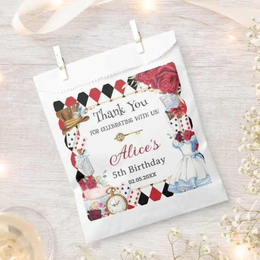 Alice in Wonderland Rood Bloemstuk Verjaardags The Bedankzakje (Geknipt)