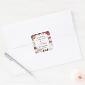 Alice in Wonderland Rood Bloemstuk Verjaardags The Vierkante Sticker (Envelop)
