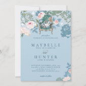 Alice in Wonderland Roses Wedding Kaart (Voorkant)