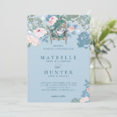 Alice in Wonderland Roses Wedding Kaart (Staand voorkant)