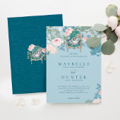 Alice in Wonderland Roses Wedding Kaart