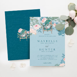  Alice in Wonderland Roses Wedding Kaart