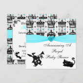 Alice in Wonderland Royal Crowns Baby shower Kaart (Voorkant / Achterkant)