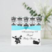 Alice in Wonderland Royal Crowns Baby shower Kaart (Staand voorkant)