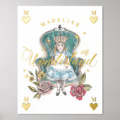  Alice in Wonderland Royal Queen Florals Folie Afdrukken (Voorkant)