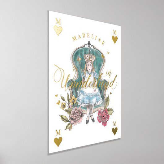  Alice in Wonderland Royal Queen Florals Folie Afdrukken (Laagn)