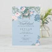 Alice in Wonderland Roze Birthday Kaart (Staand voorkant)