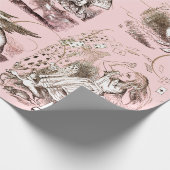 Alice in Wonderland  Roze Cadeaupapier (Hoek)