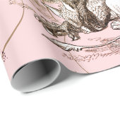Alice in Wonderland  Roze Cadeaupapier (Rol Hoek)