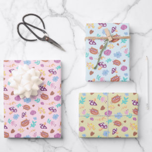 Alice in Wonderland Roze Cheshire Cat & Paddenstoe Inpakpapier Vel
