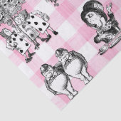 Alice in Wonderland, roze en witte gingham Tissuepapier (Detail)
