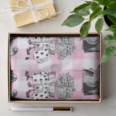 Alice in Wonderland, roze en witte gingham Tissuepapier (Geschenk)