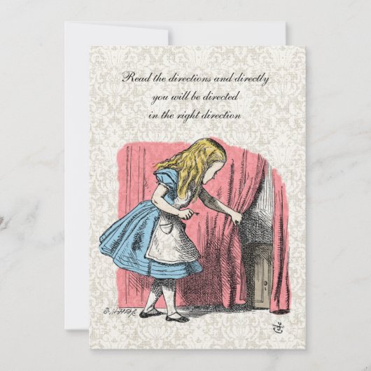 Alice in Wonderland Roze Flamingo Birthday Party Kaart (Voorkant)